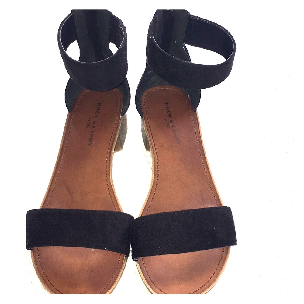 Rock & candy black suede sandals
